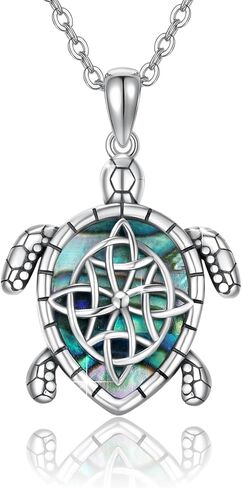 سلحفاة قلادة 925 الفضة الاسترليني أذن البحر شل السلاحف البحرية قلادة سلحفاة أذن البحر شل قلادة السلاحف مجوهرات للأم النساء الفتيات هدايا عيد ميلاد in Kuwait