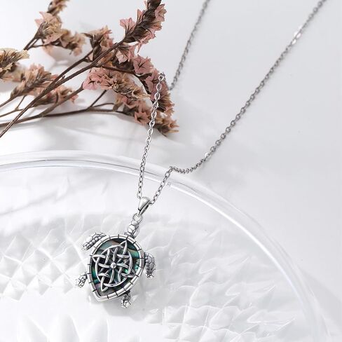 سلحفاة قلادة 925 الفضة الاسترليني أذن البحر شل السلاحف البحرية قلادة سلحفاة أذن البحر شل قلادة السلاحف مجوهرات للأم النساء الفتيات هدايا عيد ميلاد in Kuwait