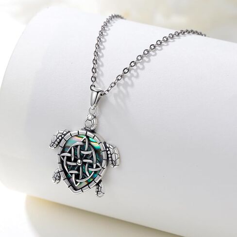 سلحفاة قلادة 925 الفضة الاسترليني أذن البحر شل السلاحف البحرية قلادة سلحفاة أذن البحر شل قلادة السلاحف مجوهرات للأم النساء الفتيات هدايا عيد ميلاد in Kuwait