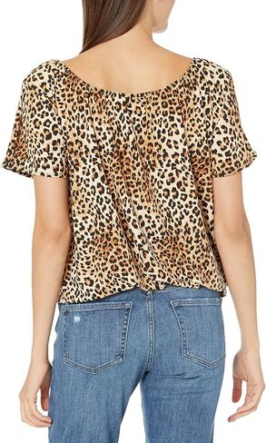 Star Vixen Women's Plus Size Short Slit Sleeve Keyhole-tie Peasant Top in Kuwait