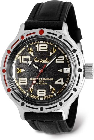 VOSTOK | Classic Amphibian Automatic Self-Winding Russian Diver Wrist Watch | WR 200 m | Amphibia 420335 | Fashion | Business | Casual Men's Watches in Kuwait