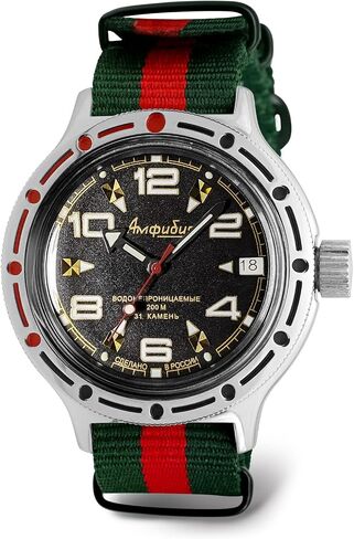 VOSTOK | Classic Amphibian Automatic Self-Winding Russian Diver Wrist Watch | WR 200 m | Amphibia 420335 | Fashion | Business | Casual Men's Watches in Kuwait