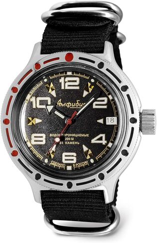 VOSTOK | Classic Amphibian Automatic Self-Winding Russian Diver Wrist Watch | WR 200 m | Amphibia 420335 | Fashion | Business | Casual Men's Watches in Kuwait