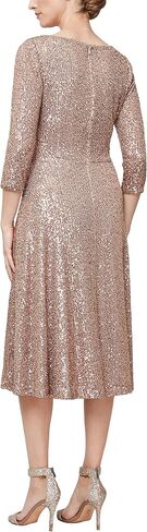 Alex Evenings Women's Size 3/4 Sleeve Sequin A-line Party Dress (Missy, Petite, Plus) in Saudi Arabia