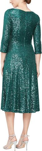 Alex Evenings Women's Size 3/4 Sleeve Sequin A-line Party Dress (Missy, Petite, Plus) in Saudi Arabia