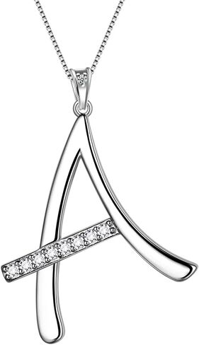 قلادة الرسالة الأولية للنساء الفتيات - 925 الفضة الاسترليني شخصية 26 A-Z اسم الأبجدية قلادة كريستال تشيكوسلوفاكيا مجوهرات الأمهات عيد الحب عيد الميلاد هدايا عيد ميلاد لأمها زوجة صديقة in Kuwait