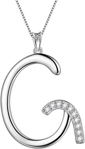 قلادة الرسالة الأولية للنساء الفتيات - 925 الفضة الاسترليني شخصية 26 A-Z اسم الأبجدية قلادة كريستال تشيكوسلوفاكيا مجوهرات الأمهات عيد الحب عيد الميلاد هدايا عيد ميلاد لأمها زوجة صديقة in Kuwait