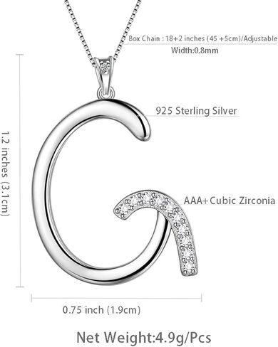 قلادة الرسالة الأولية للنساء الفتيات - 925 الفضة الاسترليني شخصية 26 A-Z اسم الأبجدية قلادة كريستال تشيكوسلوفاكيا مجوهرات الأمهات عيد الحب عيد الميلاد هدايا عيد ميلاد لأمها زوجة صديقة in Kuwait