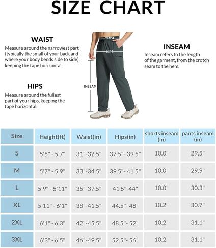 BALEAF Men's Hiking Convertible Pants Cargo Quick Dry Water Resistant Lightweight Elastic Waist Outdoor with Zip Pockets in Saudi Arabia