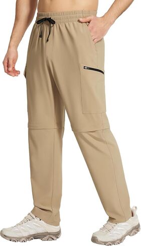BALEAF Men's Hiking Convertible Pants Cargo Quick Dry Water Resistant Lightweight Elastic Waist Outdoor with Zip Pockets in Saudi Arabia