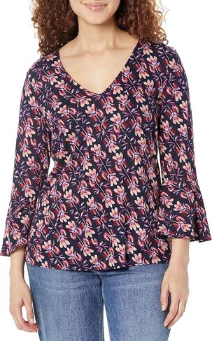 NIC+ZOE Women's Stamped Petals Top in Saudi Arabia