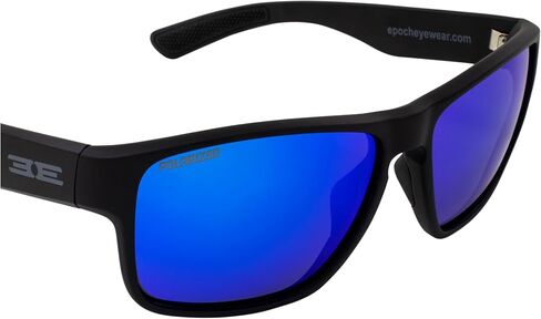 Epoch Eyewear 2 Pairs Charlie Sports Sunglasses Black Frame Polarized Smoke Lens & Blue Mirror Lens in Saudi Arabia