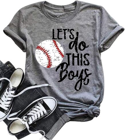Umsuhu Let's Do This Boys Baseball Tee Shirts Women Paly Ball Shirts Baseball Graphic Tees Shirts in Saudi Arabia