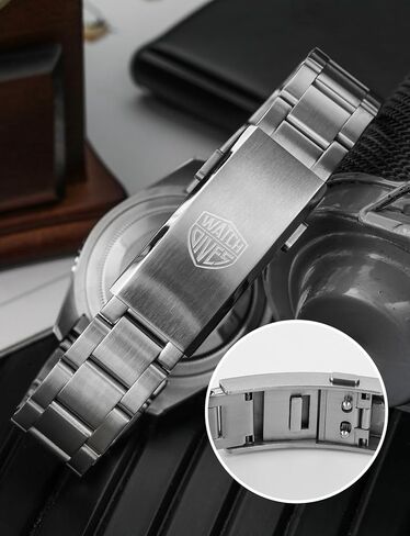 ساعات الغوص للرجال من واتش دايفز، حركة NH35 WD1967 Sharkmaster 300 ساعة أوتوماتيكية من كريستال الياقوت الأزرق، أسود in Kuwait