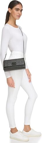 DKNY Delanie Clutch Bag, Black/Black in Saudi Arabia