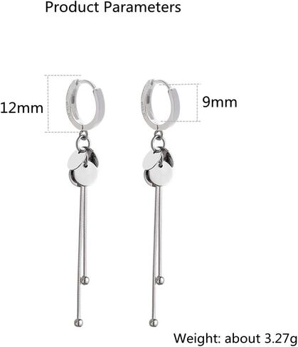 Tassel Disc Drop Dangle Small Hoop Earrings for Women Girls S925 Sterling Silver Cute Huggie Hoops Coin Sequins Ball Bead Long Snake Chain Dropping Fashion Charms Jewelry Dainty Gifts in Saudi Arabia