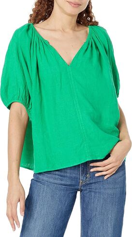 Velvet by Graham & Spencer Women's Janine Woven Linen Shirt in Saudi Arabia