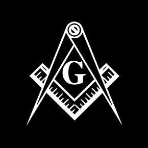 Square & Compass with G Masonic Vinyl Decal - [White][6 Inch]