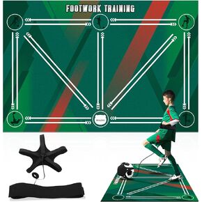 MIAOKE Soccer Training Mat, Football Footstep Training Mat, Soccer Train Mat for All Levels, Anti-Skid Soccer Footwork Training Mat,Equipment for All Ages to Improve Speed, Strength and Coordination