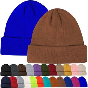 Beanies for Men Women 2 Pack Fall Winter Men's Hats Unisex Warm Knit Skullies Beanies Soft Ski Caps