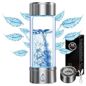 Hydrogen Water Bottle,Portable Rechargeable Hydrogen Water Bottle Generator for Home Office Travel Hydrogen Water Machine Improve Water Quality Eco-Friendly Glass,Ionized Hydration Technology SOCOTRA in Saudi Arabia