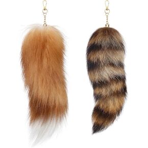 Huge and Fluffy Real Fox Tail Keyring Fur Tail Keychain Handbag Accessory Hook Pendant Gift for Women 2 Sizes