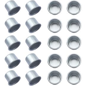25 Pcs Aluminum Candle Cups Holders Candlestick Liners Inserts Holder Prevents from Wax Dripping for Lamp or Candle Making