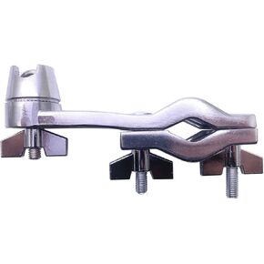 Dual Drum Clamp 360° Rotating Multi-Clamp 2 Hole Universal Adjustment Clamp Removable Double Drum Clamp Percussion Mounting Clamp Bracket for Drum Set Hardware Accessories