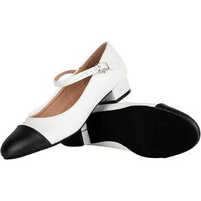 Character Shoes for Women Dance Shoes,Stylish Ankle Strap Low Heels for Ballroom,Salsa,Tango