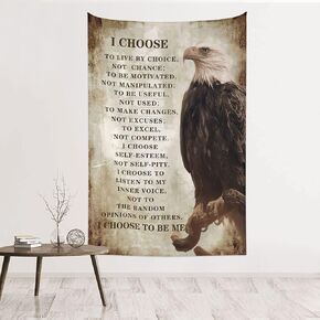 LILLIART Motivational Tapestry Wall Hanging Christian Bald Eagle Gifts Inspirational Quotes Tapestry for Living Room Bedroom Office Dorm Home Decor 40x60 INCH