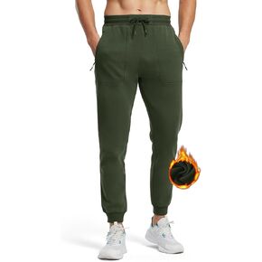 BGOWATU Men's Fleece Lined Joggers Thermal Sweatpants Winter Warm Sport Pants with Pockets Running Gym Workout Cotton Pants in Kuwait