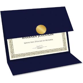 Geographics Tri Fold Black Certificate Holder, Linen Texture, 9.25" x 12.5", 5/Pack (47838)