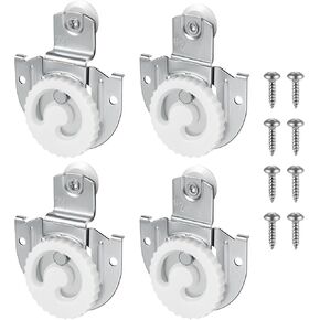 Sliding Closet Door Hardware Set, Sliding Wardrobe Door Hardware Roller Kit Includes Knob Adjustable Door Hooks and Screws