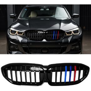 G20 Grill Gloss Black M Color Front Kidney Grille for BMW 2019-2022 3 Series G20 316i 318i 320i 328i 330i 335i 340i (M color-Double Slats)