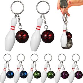 BESPORTBLE 10Pcs Mini Bowling Pin Keychains Bowling Ball Charm Key Chain Sports Keyring for Team Giveaways Athletes Souvenir Favors Bowling Party Favors Bowling Accessories
