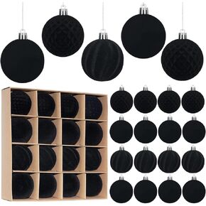 Artmag 15 Pcs Velvet Christmas Balls Hanging Ornaments Set, Shatterproof Plastic Flocked Christmas Tree Balls Xmas Decorations Festival Holiday Party Decor (Red,3.15 Inch)