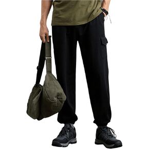 OYOANGLE Men's Athletic Jogger Pants Elastic Waisted Sports Casual Sweatpants with Multi Pockets