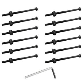 TAODAN 12 Sets Hex Drive Socket Furniture Barrel Screws M6x100 Hexagon Socket Furniture Bolts with Wrench for Wood Wooden Planks Bed Cabinet Connecting Bolts
