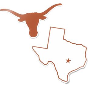 Desert Cactus University of Texas Stickers UT Longhorns Vinyl Decal Laptop Water Bottle Car Scrapbook 11.46x8.9 Sheet (4 Inch Set V1)