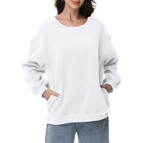 Nfsion Women Oversized Sweatshirts Long Sleeve Crewneck Tops Pullover Fall Fashion Outfits Clothes with Pockets