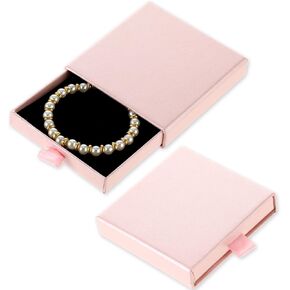 2 Pack Jewelry Gift Boxes Pink Cardboard Jewelry Boxes Christmas Small Gift Boxes for Bracelets/Earrings/Necklaces/Other Decorations(3.14 × 3.14 × 0.66inches)