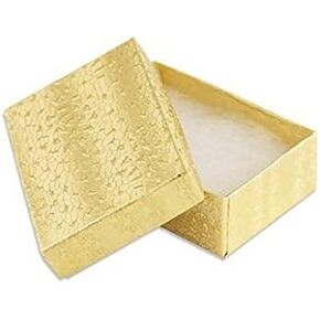 25 pcs Gold Cotton Filled Jewelry Gift Boxes 2 x 1 !