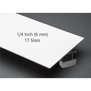 DistinctAndUnique White Cast Acrylic Plexiglass Sheets 1/4" Thick (6 mm) Easy to Cut Plastic Plexi Glass with Protective Paper for Signs, DIY Display Projects, Crafts, Shelves (24" x 36")
