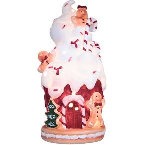 Lighted Gingerbread Cupcake House, Freestanding Holiday Décor, Christmas Decoration, 9.75 Inches