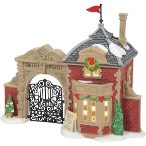 Department 56 Dickens Village Market Gate Lit Building, 6.22 Inch, Multicolor