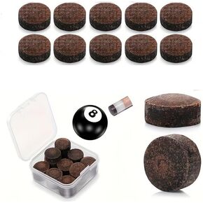 10 Pieces Billiard Pool Cue Tips Replacement Kit with Durable Storage Box Snooker and Pool Accessories, Blue