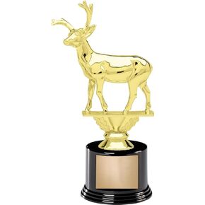 7.5" Deer Buck Award On Round Trophy Base
