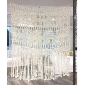 Macrame Curtain Macrame Wall Hanging Boho-Inspired Touch Window Curtain,52" Wx56 H