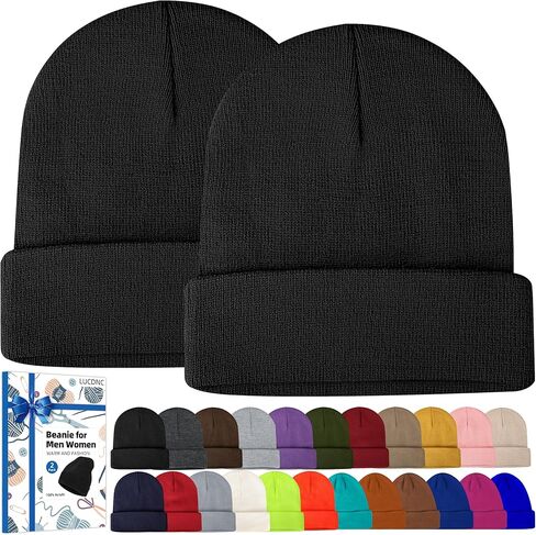 قبعات بيني للرجال والنساء مكونة من قطعتين من قبعات الخريف والشتاء الرجالية للجنسين قبعات تزلج ناعمة من نسيج سكولي بيني الدافئ in Kuwait
