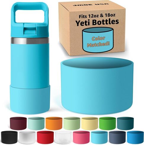 Jmoe USA Silicone Boot for Yeti Rambler Jr 12oz and 18oz Bottle | 2mm Sleeve | Anti-Slip Boot | Protector for the Bottom of your Bottle | Protects Against Damage | BPA Free Silicone (Key Lime) in Kuwait